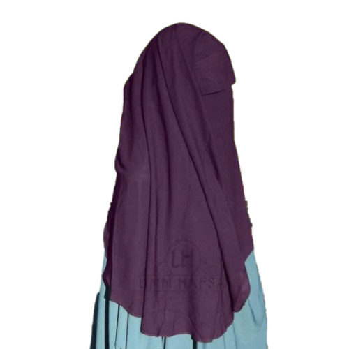 Two Layer Niqab With Flap PURPLE (Long)